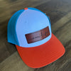 MOM LIFE TRUCKER HAT - White / Blue Hawaiian/ Pale Orange