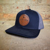 Lucky Crow Leather Patch Logo Hat - Navy/Charcoal