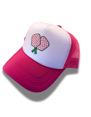 Pink Pickle Ball Foam Trucker Hat