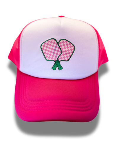 Pink Pickle Ball Foam Trucker Hat