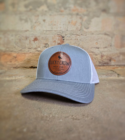 Lucky Crow Leather Patch Logo Hat