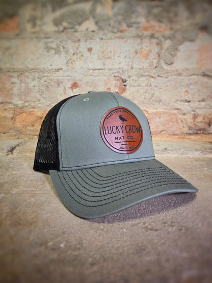 Lucky Crow Leather Patch Logo Hat