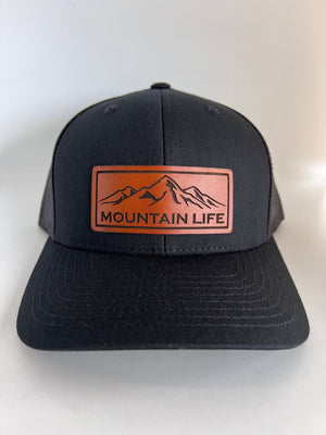 Christmas gift for dad hat | Mountain Life | Perfect gift for Adventure Seekers | Outdoor Life | Richardson 112 Leather Patch Hat