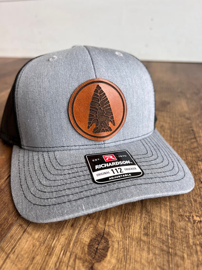 Christmas gift for dad Arrowhead Hat | Artifact Collectors | Richardson 112 Leather Patch Trucker | Great Dad Gift | Richardson 112