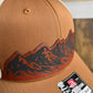 Mountain Range Hat | Mountains Hat | Mountain Range Leather Patch Hat | Christmas Hat | Hat for dad | Hikers hat | Hat for mountain hiker