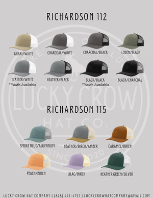 Custom Ear Tag Hat | Leather Patch Richardson 112 | Customize with Your Ranch or Farm Brand | Personalize with Your Initials | Great Gift